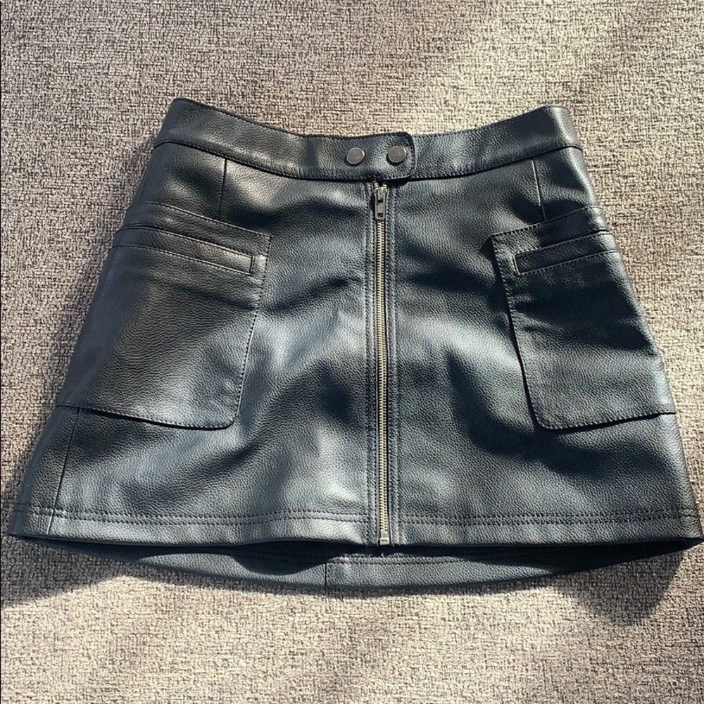 Black leather skirt